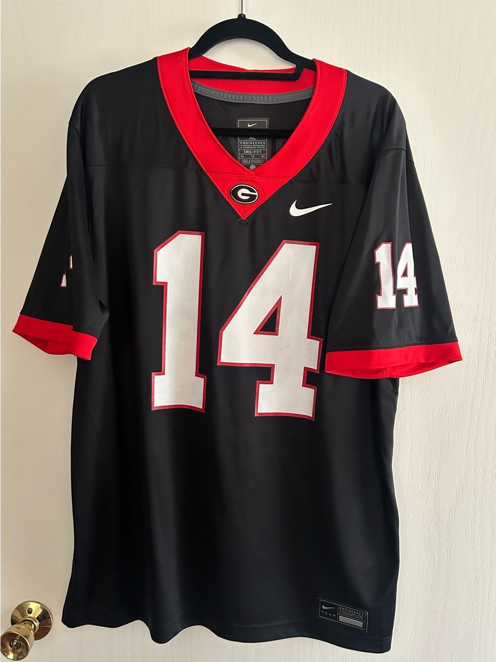 Nike Georgia Bulldogs - Gunner Stockton Jersey #14 with White Numbers